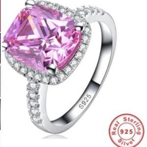 925 Sterling Silver Princess Cut Ring